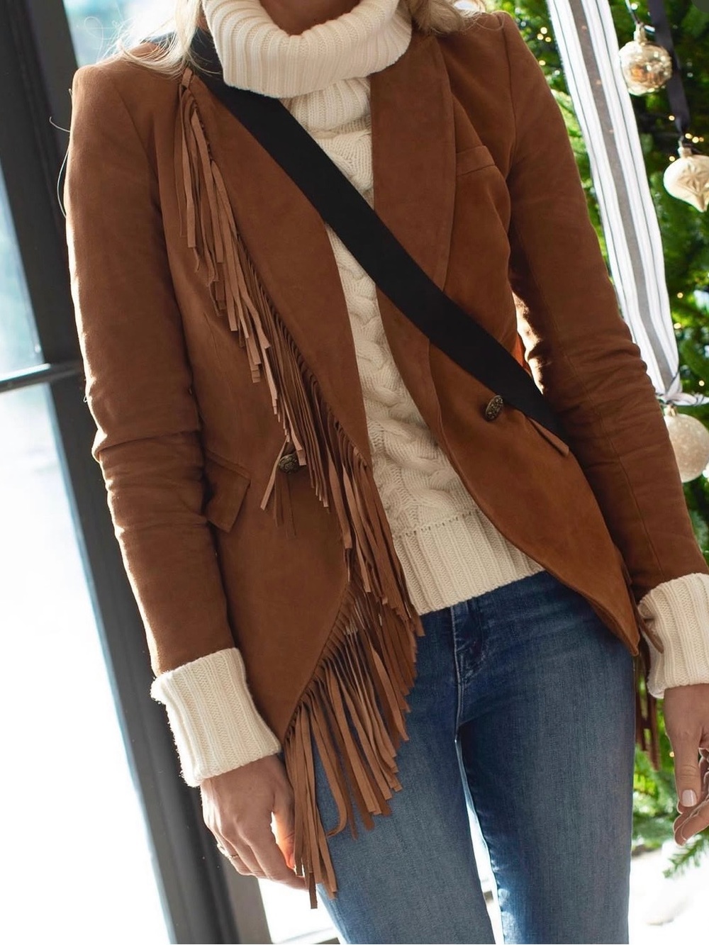 Veronica Beard Pali Dickey Jacket Lamb Suede Fringe Brown Fall Coat Size 4 - Picture 9 of 9